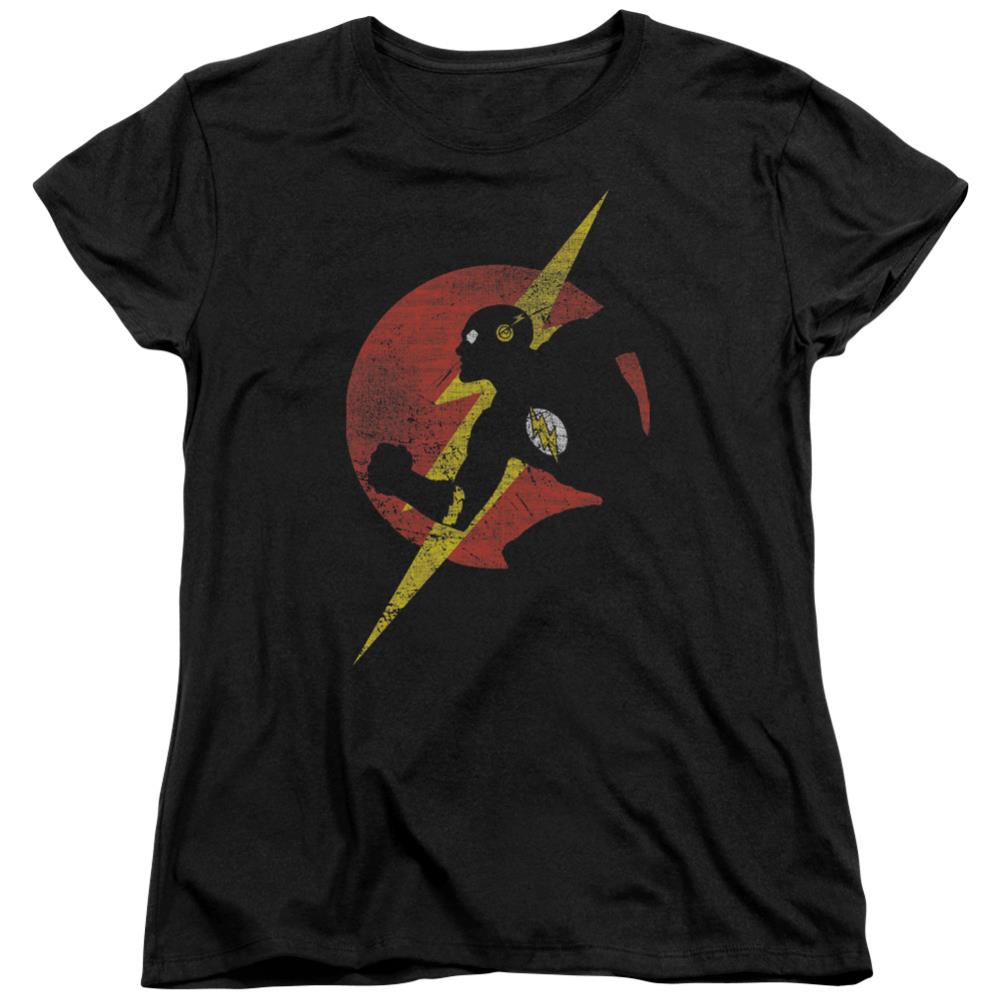 Justice League Of America Flash Symbol Knockout Women's 18/1 Cotton Short-Sleeve T-Shirt