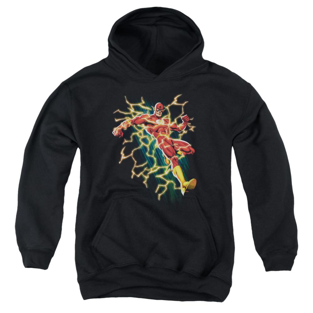 Justice League Of America Flash Symbol Knockout Youth Cotton Poly Pull-Over Hoodie