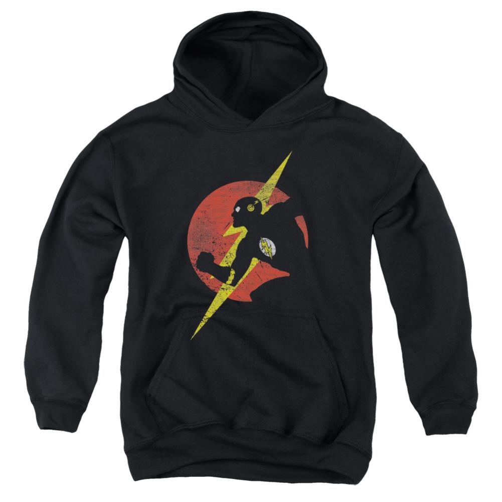 Justice League Of America Flash Symbol Knockout Youth Cotton Poly Pull-Over Hoodie