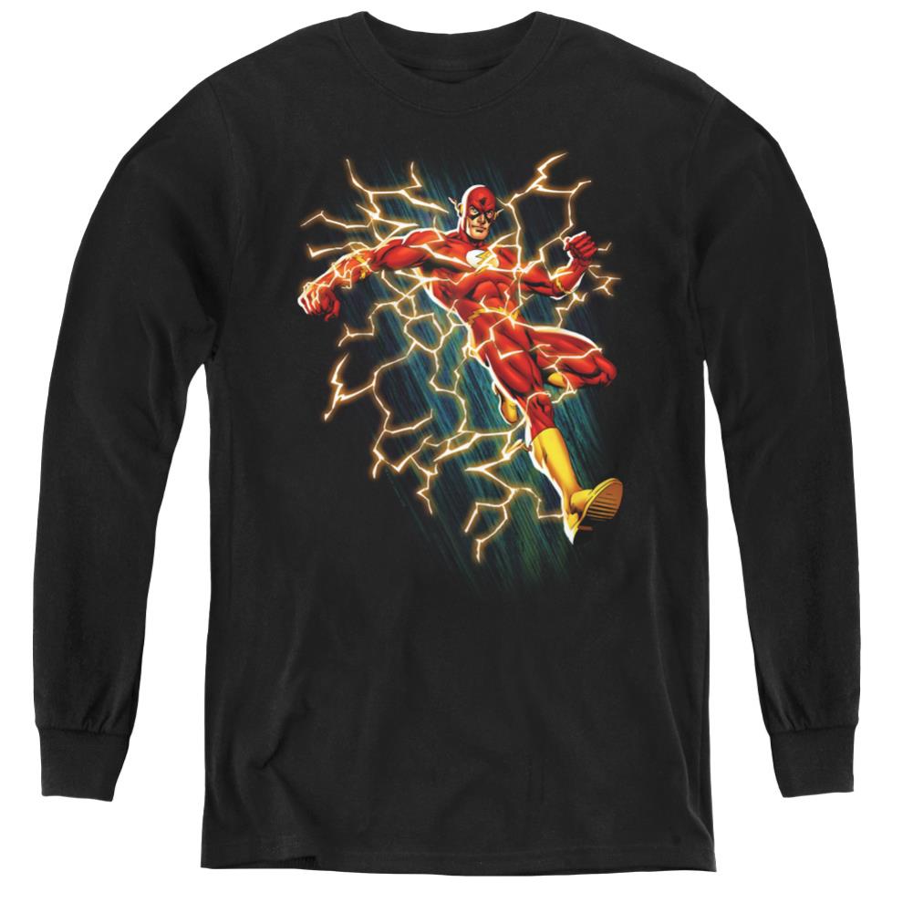 Justice League Of America Flash Symbol Knockout Youth Long-Sleeve T-Shirt