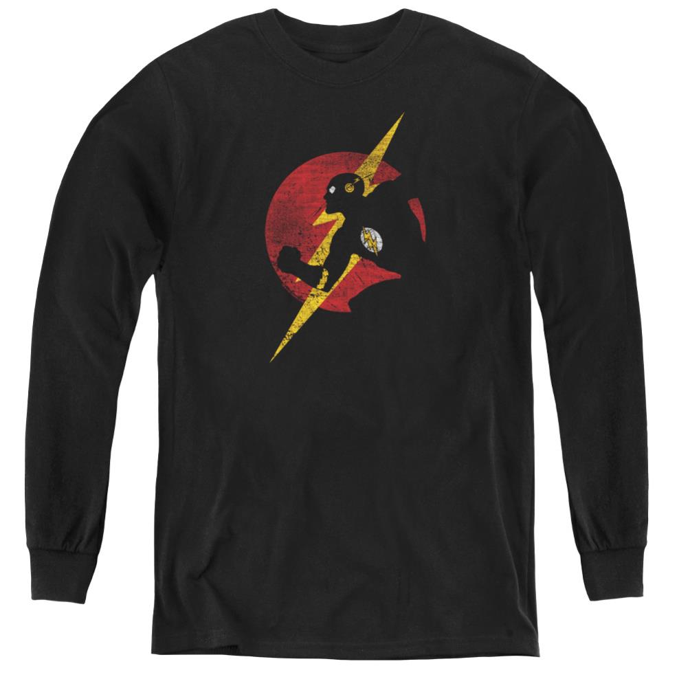 Justice League Of America Flash Symbol Knockout Youth Long-Sleeve T-Shirt