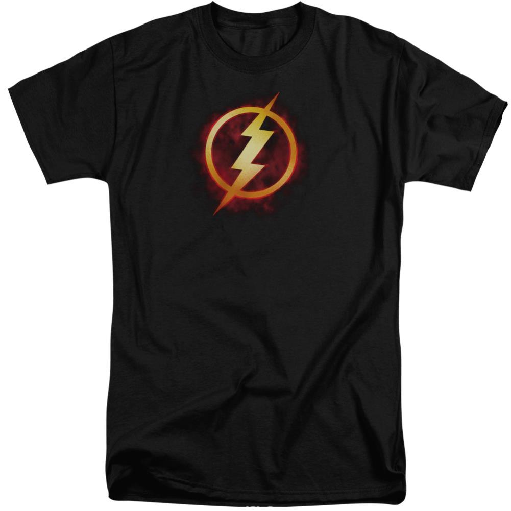 Justice League Of America Flash Title Men's 18/1 Tall Cotton Short-Sleeve T-Shirt