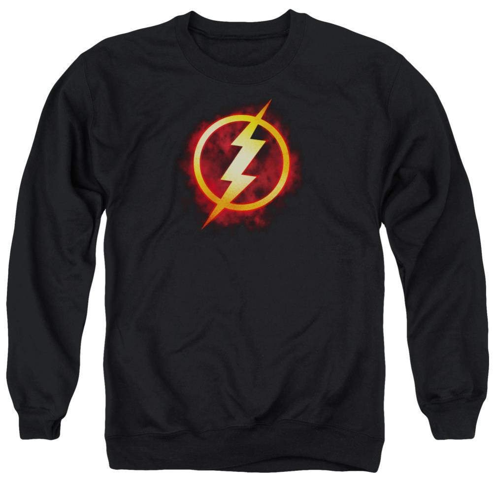 Justice League Of America Flash Title Men's Crewneck 50 50 Poly Long-Sleeve T-Shirt