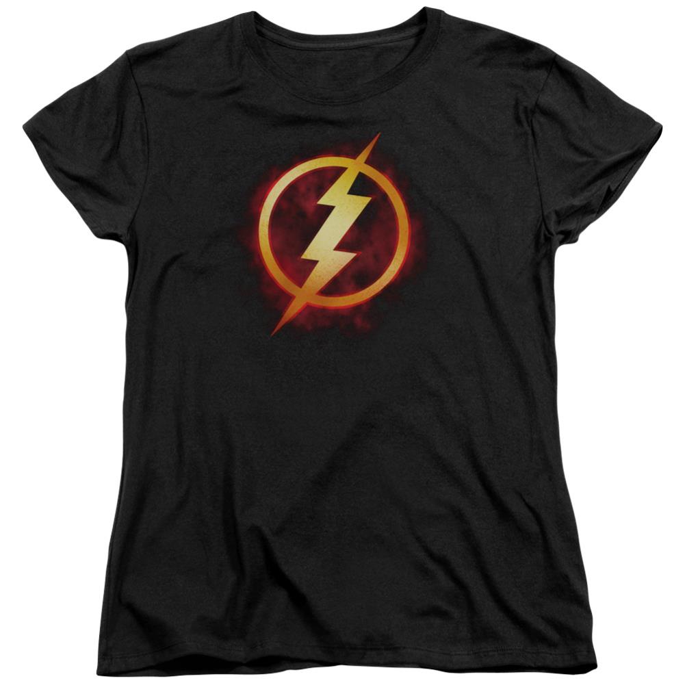 Justice League Of America Flash Title Women's 18/1 Cotton Short-Sleeve T-Shirt