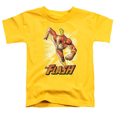 Justice League Of America Flash Yellow Toddler 18/1 Cotton Short-Sleeve T-Shirt