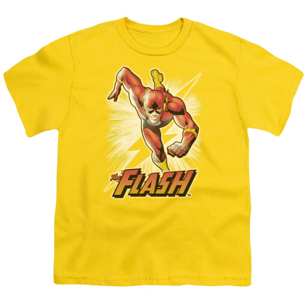 Justice League Of America Flash Yellow Youth 18/1 100% Cotton Short-Sleeve T-Shirt