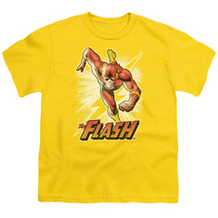 Justice League Of America Flash Yellow Youth 18/1 100% Cotton Short-Sleeve T-Shirt