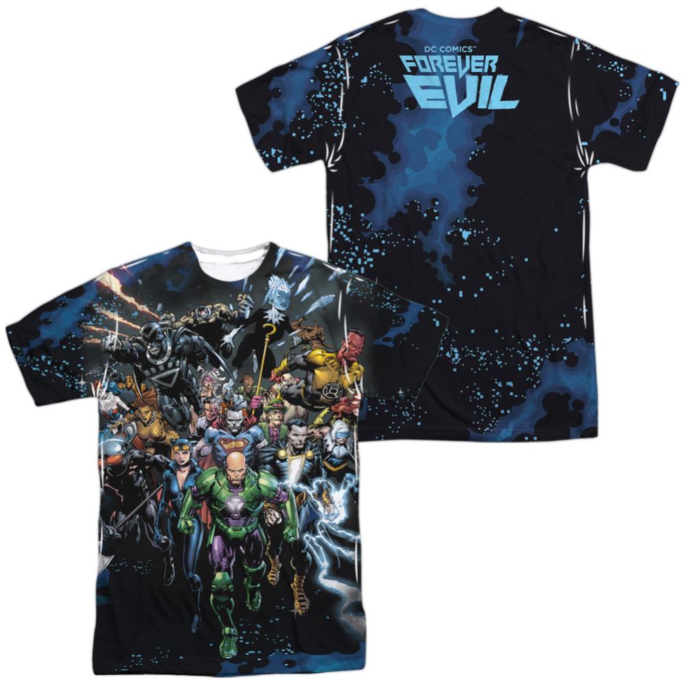 Justice League Of America Forever Evil (Front/Back Print) Men's Regular Fit Polyester Short-Sleeve T-Shirt