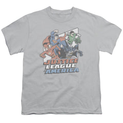 Justice League Of America Four Against Crime Youth 18/1 100% Cotton Short-Sleeve T-Shirt
