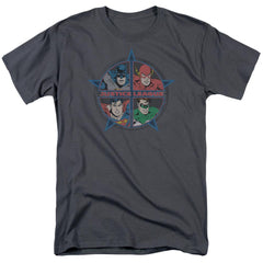 Justice League Of America Four Heroes Men's 18/1 Cotton Short-Sleeve T-Shirt