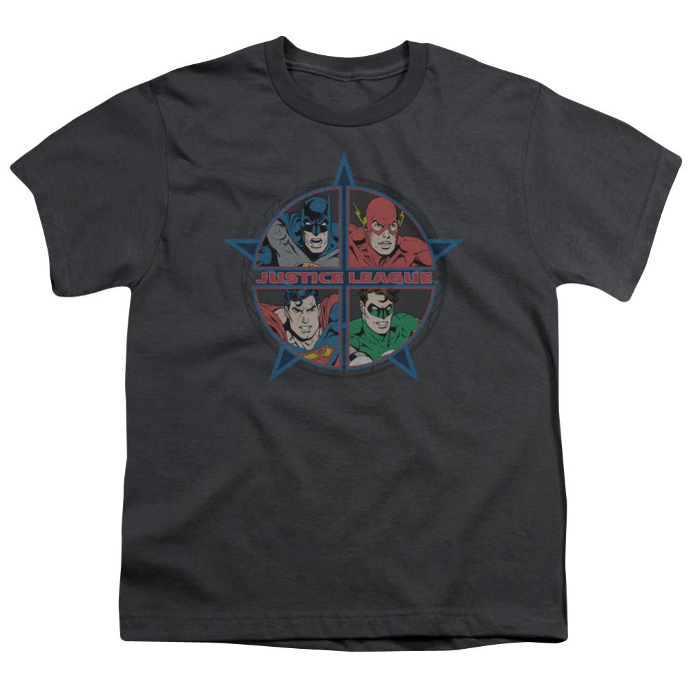 Justice League Of America Four Heroes Youth 18/1 100% Cotton Short-Sleeve T-Shirt