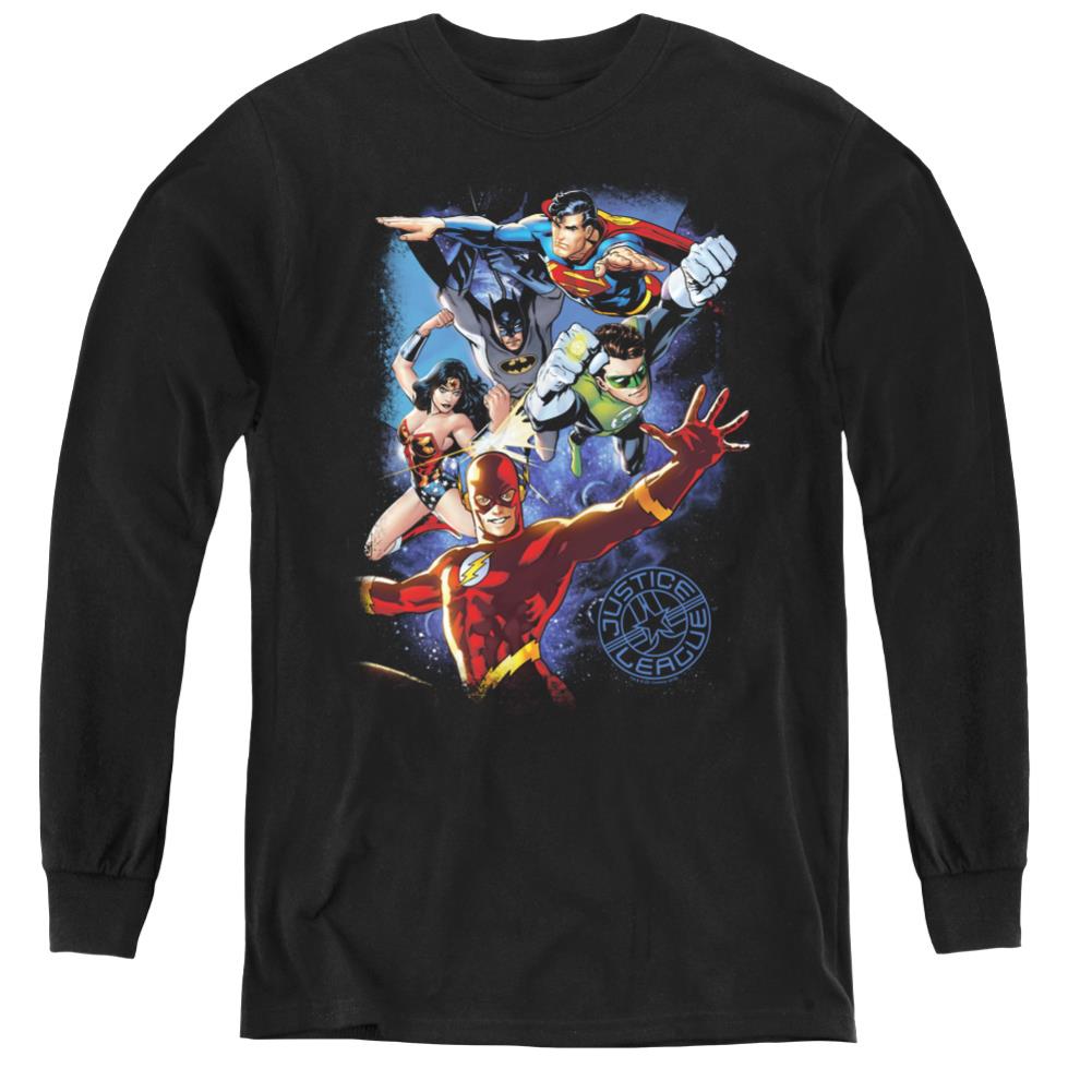 Justice League Of America Galactic Attack Color Youth Long-Sleeve T-Shirt