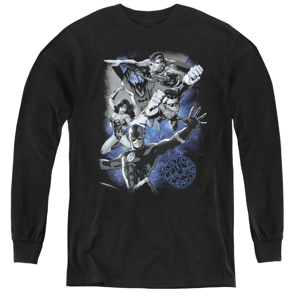 Justice League Of America Galactic Attack Nebula Youth Long-Sleeve T-Shirt