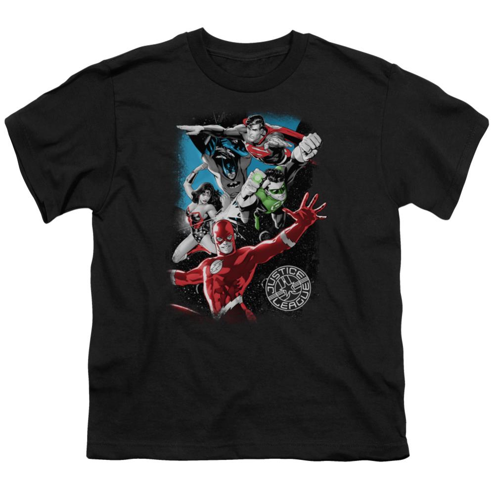 Justice League Of America Galactic Attack Youth 18/1 100% Cotton Short-Sleeve T-Shirt
