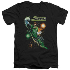 Justice League Of America Galactic Guardian Men's 30/1 Cotton Slim V-Neck T-Shirt