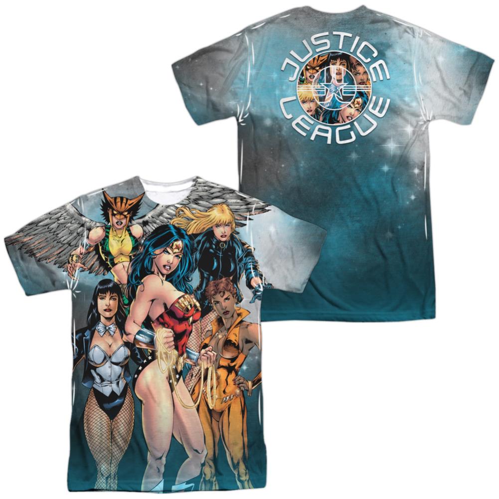 Justice League Of America Gals Night Out (Front/Back Print) Men's Regular Fit Polyester Short-Sleeve T-Shirt