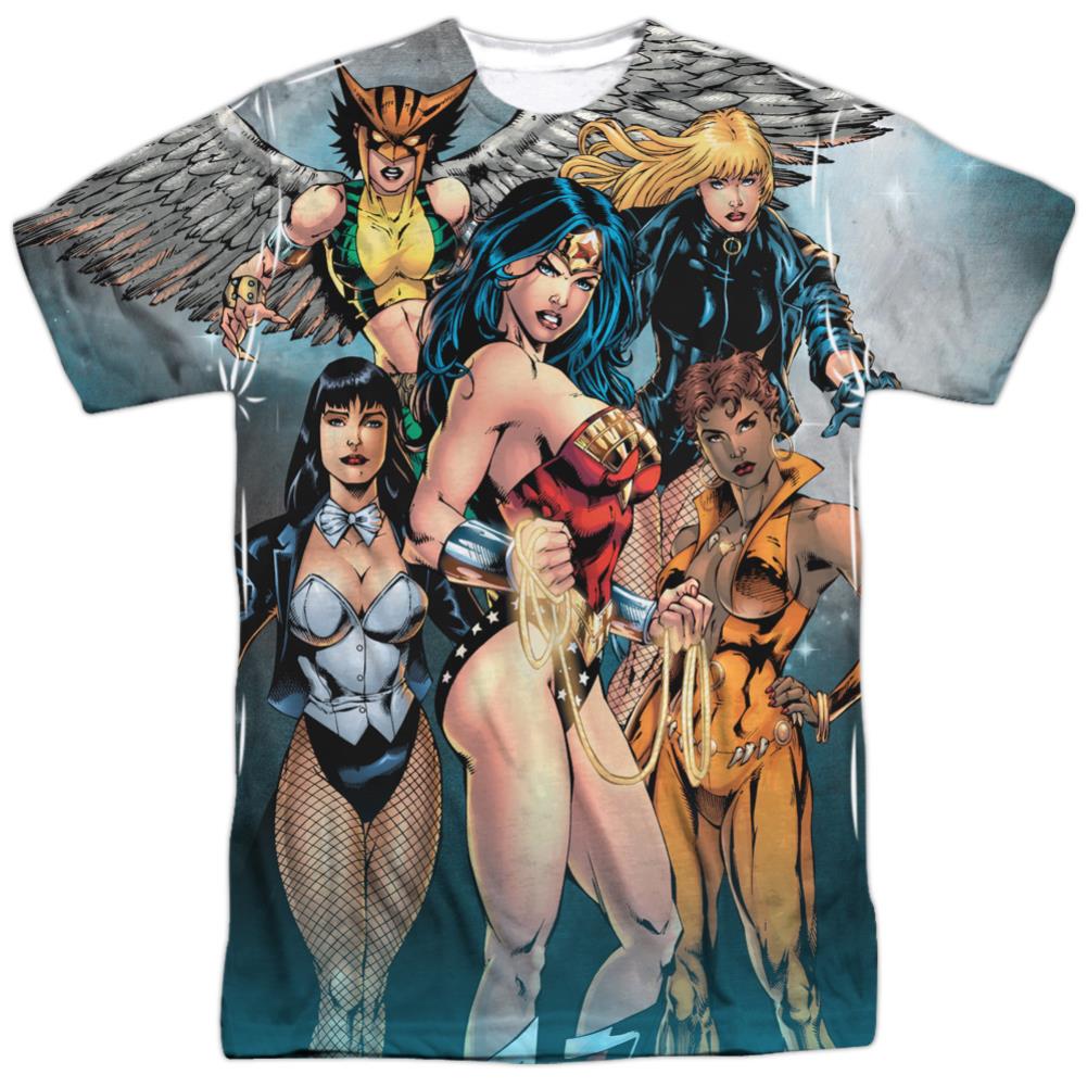 Justice League Of America Gals Night Out Men's Regular Fit Polyester Short-Sleeve T-Shirt
