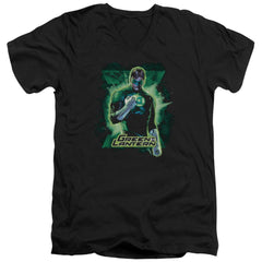 Justice League Of America GL Brooding Men's 30/1 Cotton Slim V-Neck T-Shirt
