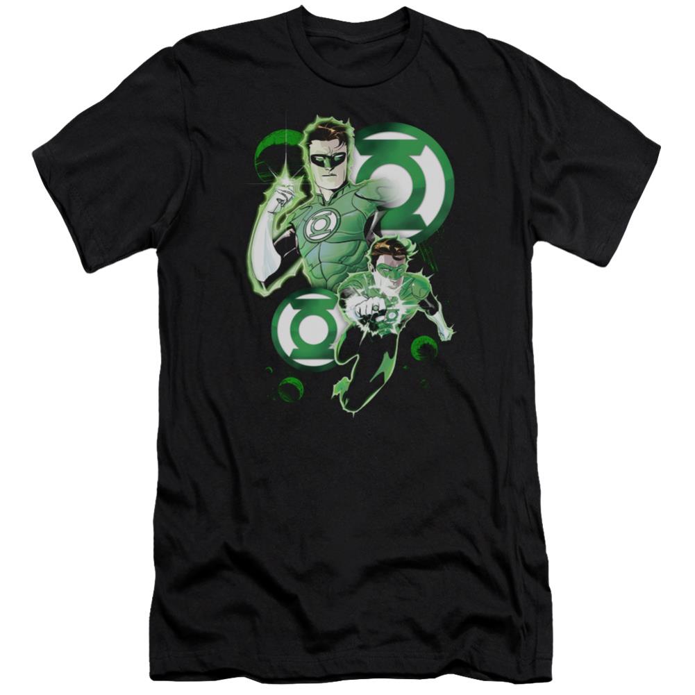 Justice League Of America GL In Action Men's Ultra-Soft 30/1 Cotton Slim Short-Sleeve T-Shirt
