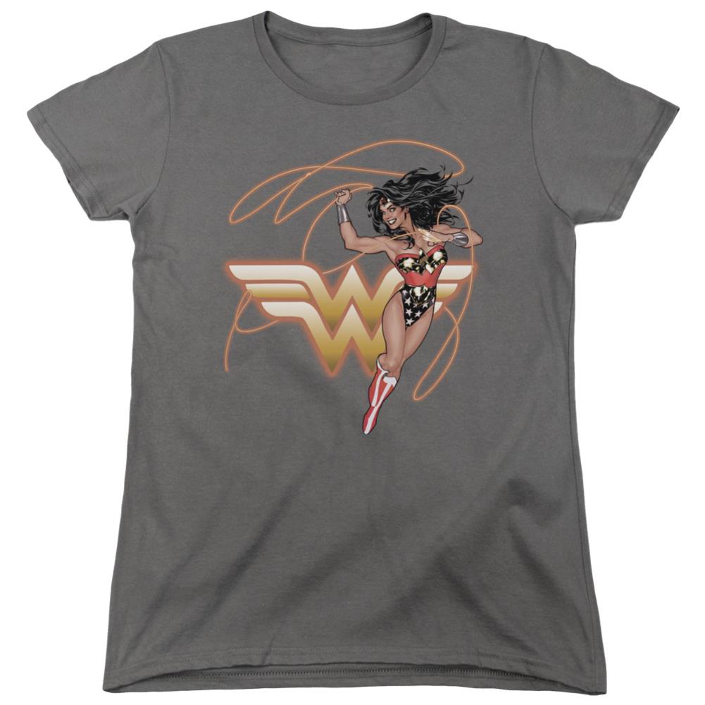 Justice League Of America Glowing Lasso Women's 18/1 Cotton Short-Sleeve T-Shirt