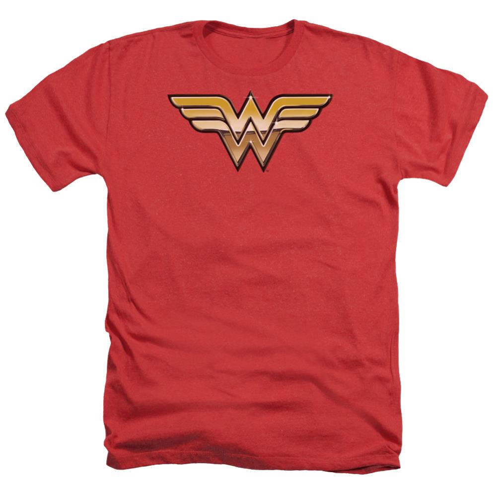 Justice League Of America Golden Men's 30/1 Heather 60 40 Poly Short-Sleeve T-Shirt