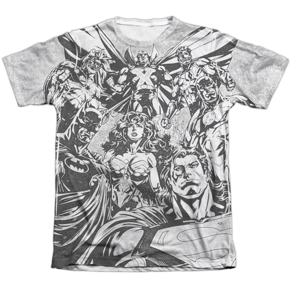 Justice League Of America Graphic Gathering Men's Regular Fit Poly Cotton Short-Sleeve T-Shirt