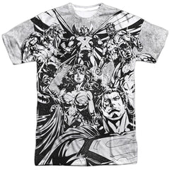 Justice League Of America Graphic Gathering Men's Regular Fit Polyester Short-Sleeve T-Shirt