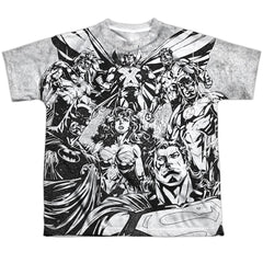 Justice League Of America Graphic Gathering Youth Regular Fit Poly Short-Sleeve T-Shirt