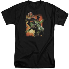 Justice League Of America Green Arrow #1 Men's 18/1 Tall Cotton Short-Sleeve T-Shirt