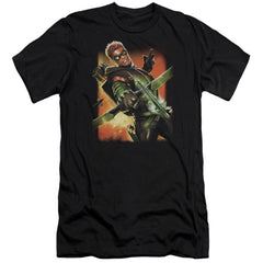 Justice League Of America Green Arrow #1 Men's Ultra-Soft 30/1 Cotton Slim Short-Sleeve T-Shirt