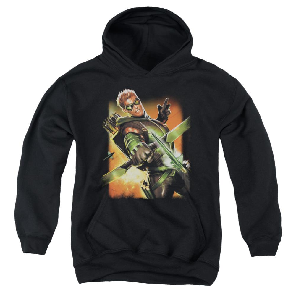 Justice League Of America Green Arrow #1 Youth Cotton Poly Pull-Over Hoodie