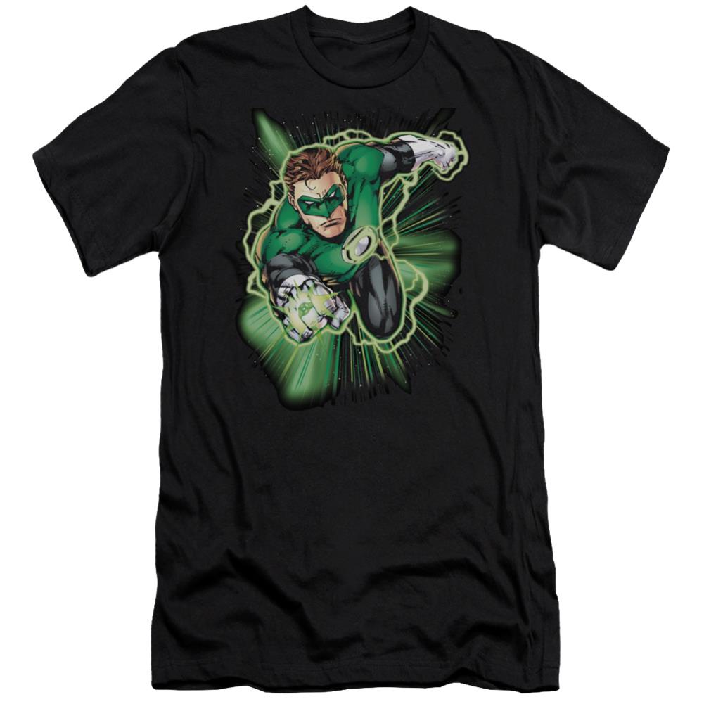 Justice League Of America Green Lantern Energy Men's Ultra-Soft 30/1 Cotton Slim Short-Sleeve T-Shirt