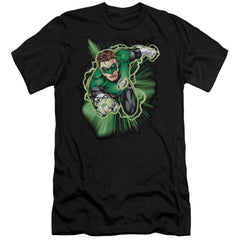 Justice League Of America Green Lantern Energy Men's Ultra-Soft 30/1 Cotton Slim Short-Sleeve T-Shirt