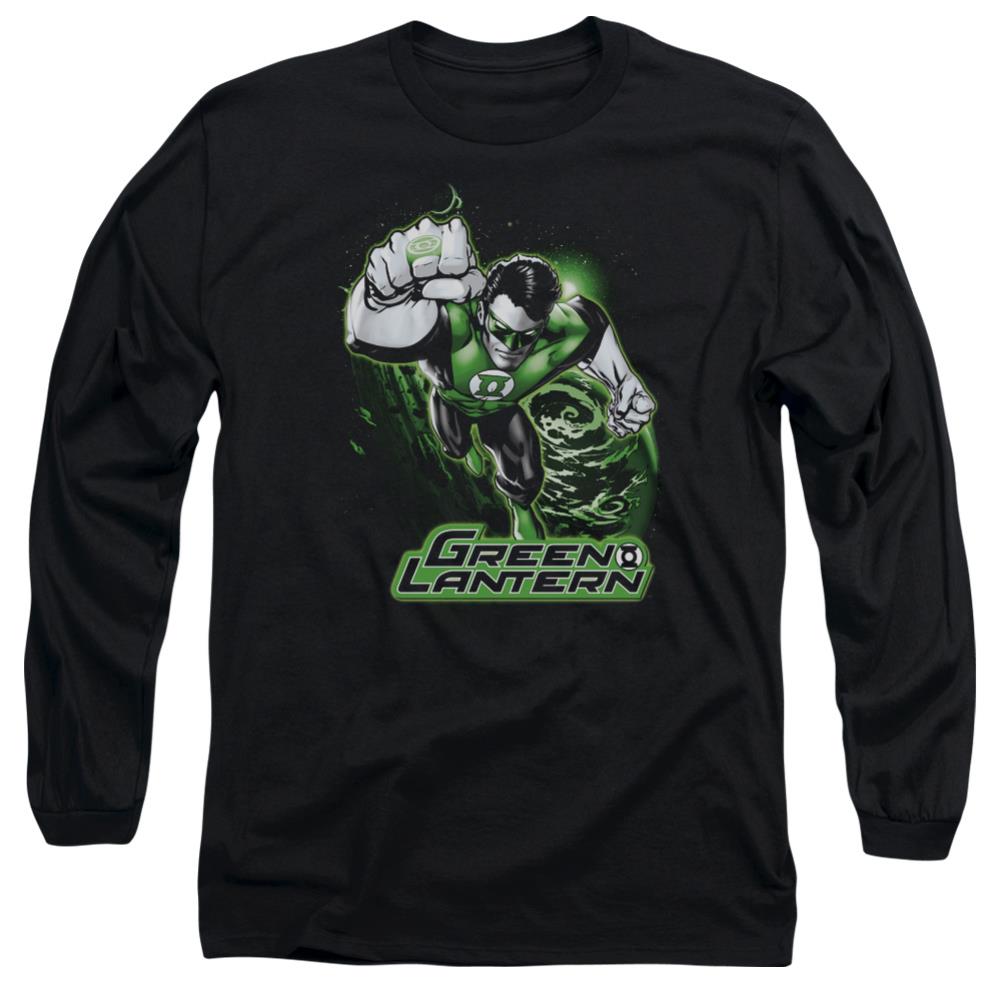 Justice League Of America Green Lantern Green And Gray Men's 18/1 Cotton Long-Sleeve T-Shirt