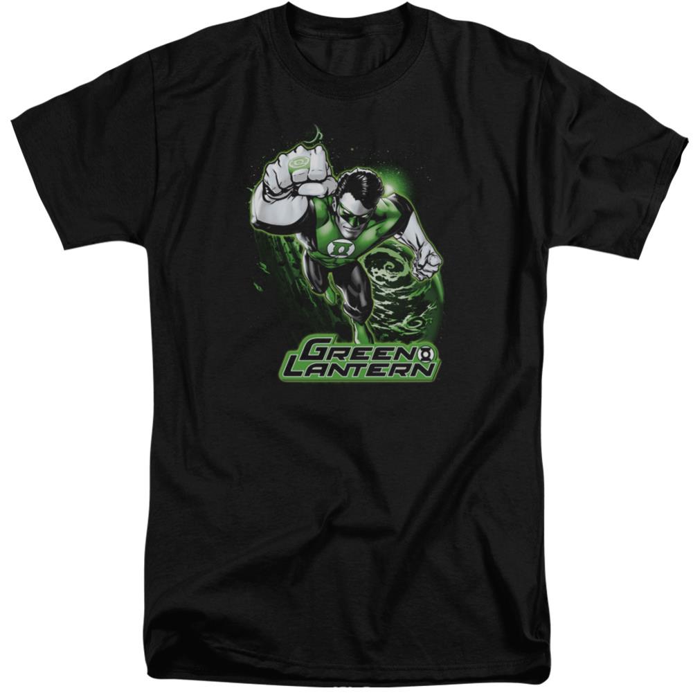 Justice League Of America Green Lantern Green And Gray Men's 18/1 Tall Cotton Short-Sleeve T-Shirt