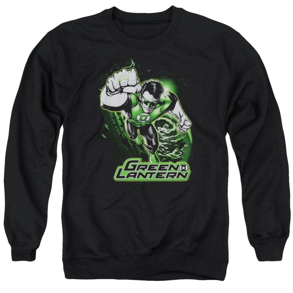 Justice League Of America Green Lantern Green And Gray Men's Crewneck 50 50 Poly Long-Sleeve T-Shirt