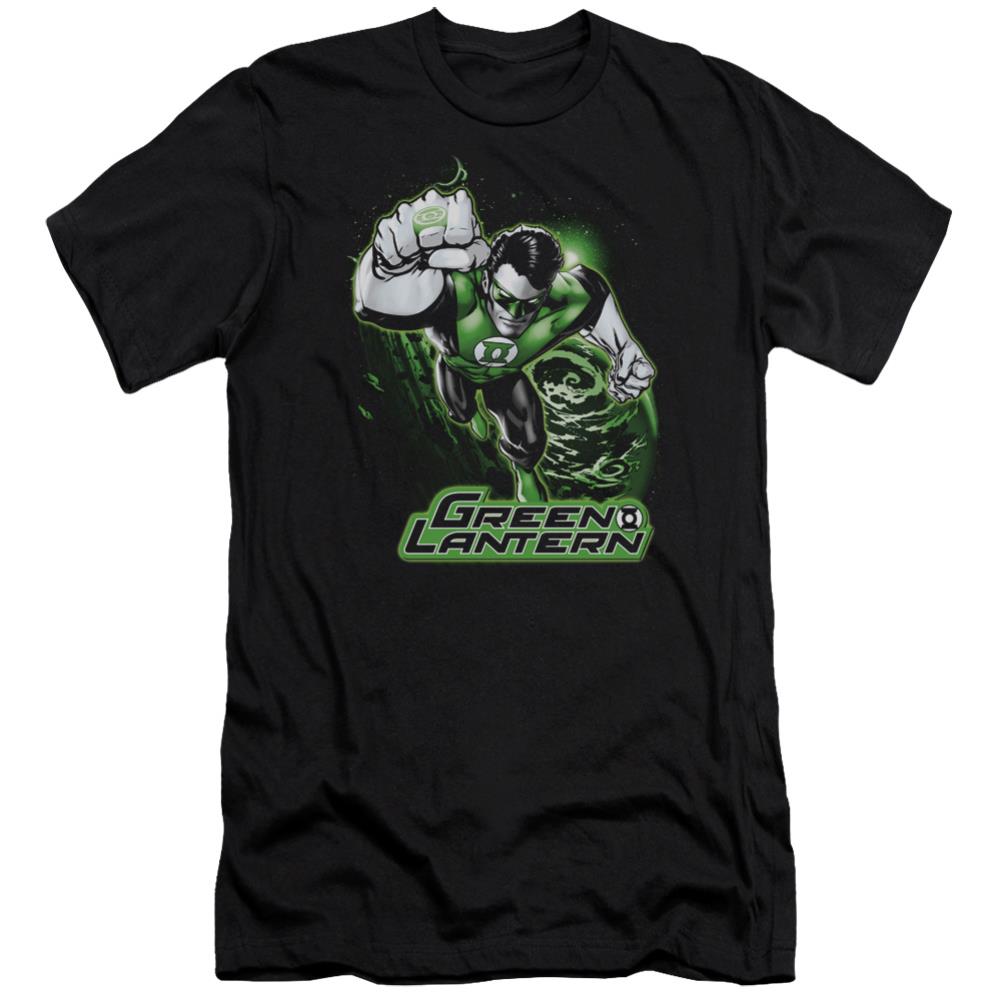 Justice League Of America Green Lantern Green And Gray Men's Ultra-Soft 30/1 Cotton Slim Short-Sleeve T-Shirt
