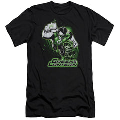 Justice League Of America Green Lantern Green And Gray Men's Ultra-Soft 30/1 Cotton Slim Short-Sleeve T-Shirt