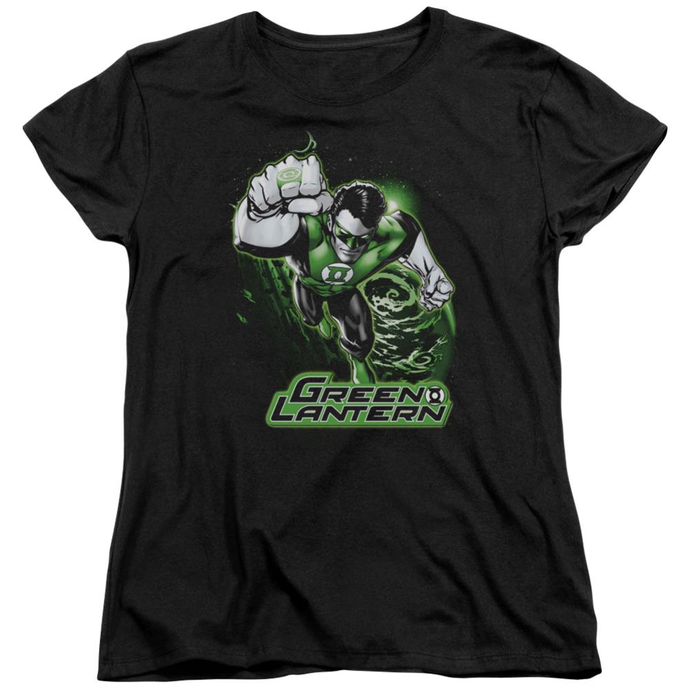Justice League Of America Green Lantern Green And Gray Women's 18/1 Cotton Short-Sleeve T-Shirt