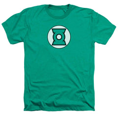 Justice League Of America Green Lantern Logo Men's 30/1 Heather 60 40 Poly Short-Sleeve T-Shirt
