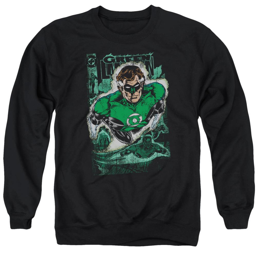 Justice League Of America Green Lantern #1 Distress Men's Crewneck 50 50 Poly Long-Sleeve T-Shirt