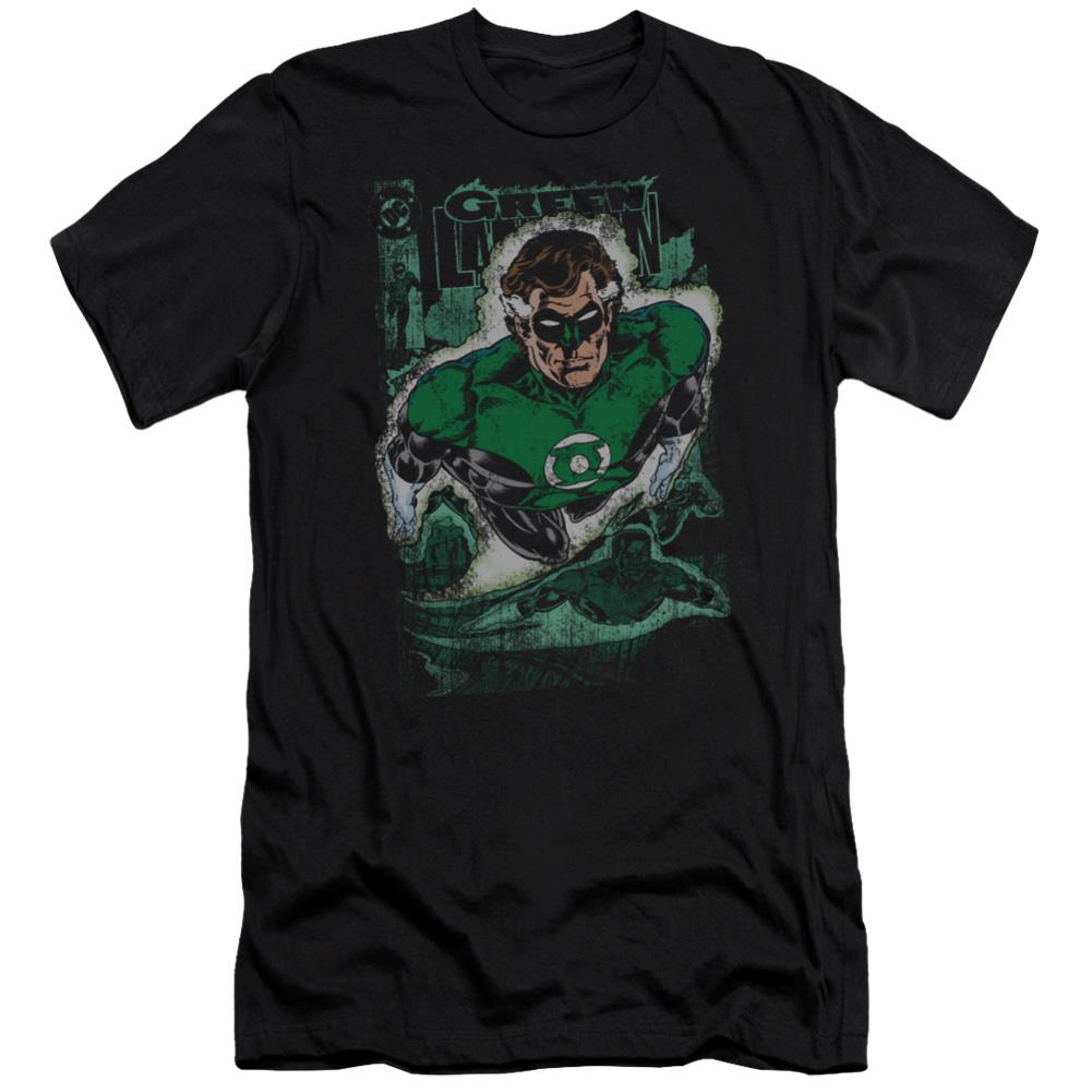 Justice League Of America Green Lantern #1 Distress Men's Ultra-Soft 30/1 Cotton Slim Short-Sleeve T-Shirt