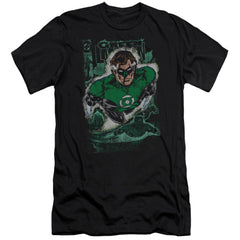 Justice League Of America Green Lantern #1 Distress Men's Ultra-Soft 30/1 Cotton Slim Short-Sleeve T-Shirt