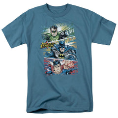Justice League Of America Green Lantern Panels Men's 18/1 Cotton Short-Sleeve T-Shirt
