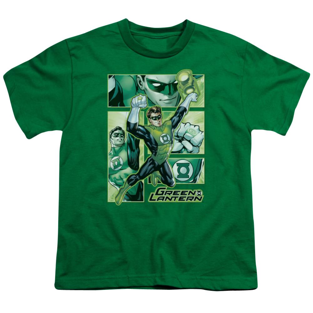 Justice League Of America Green Lantern Panels Youth 18/1 100% Cotton Short-Sleeve T-Shirt