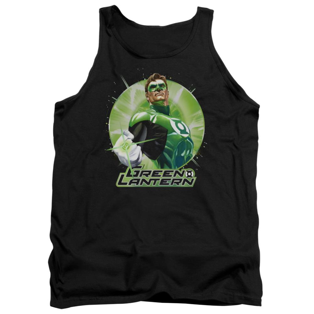 Justice League Of America Green Static Men's 18/1 Cotton Tank Top