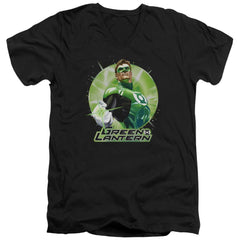 Justice League Of America Green Static Men's 30/1 Cotton Slim V-Neck T-Shirt
