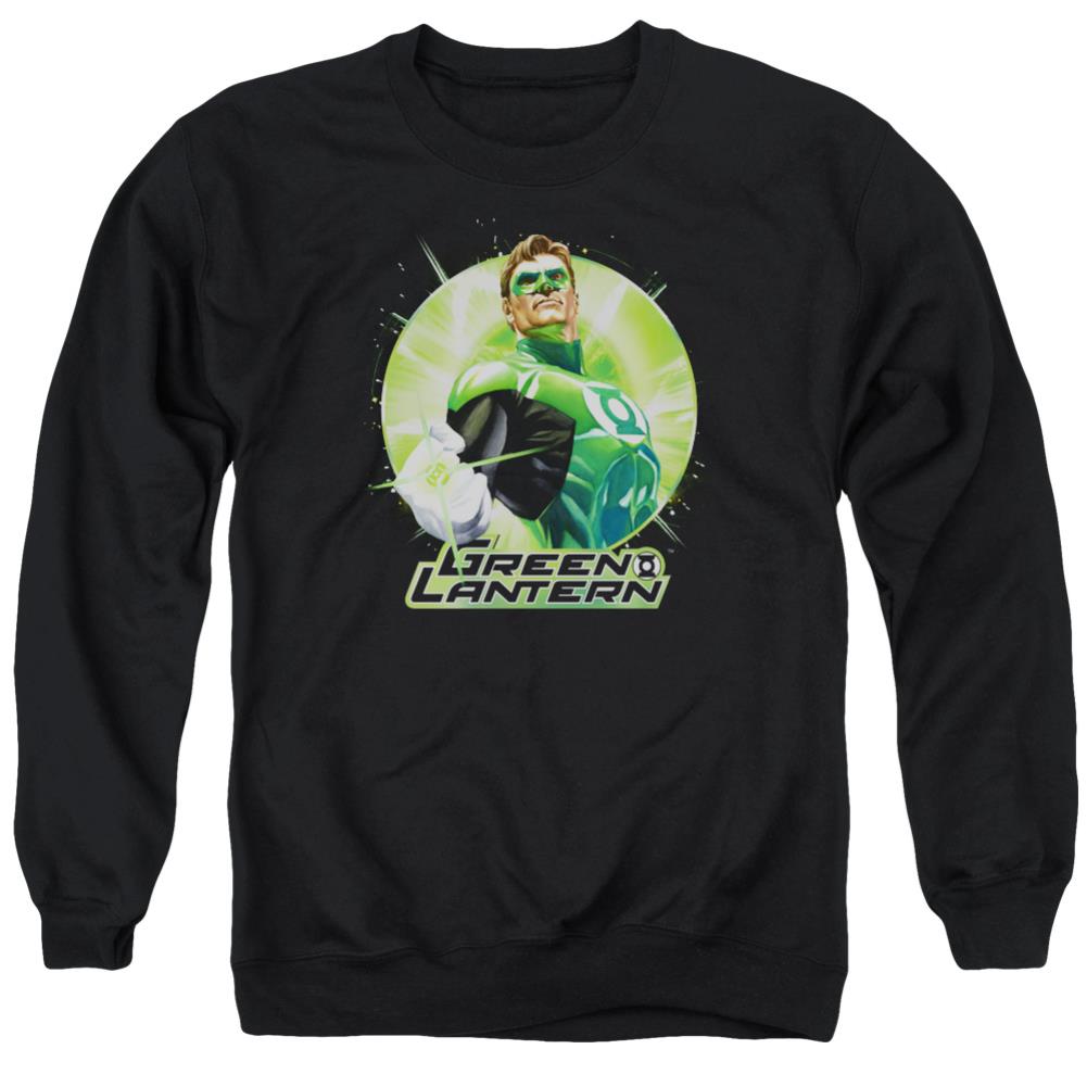 Justice League Of America Green Static Men's Crewneck 50 50 Poly Long-Sleeve T-Shirt