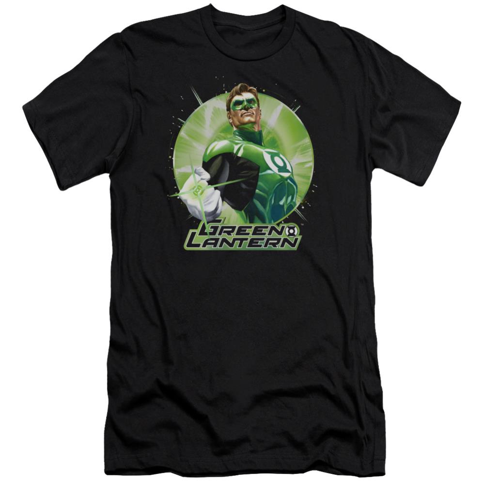 Justice League Of America Green Static Men's Ultra-Soft 30/1 Cotton Slim Short-Sleeve T-Shirt