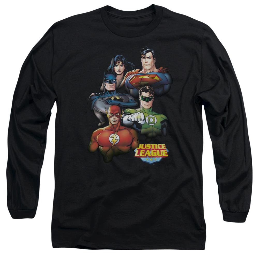 Justice League Of America Group Portrait Men's 18/1 Cotton Long-Sleeve T-Shirt